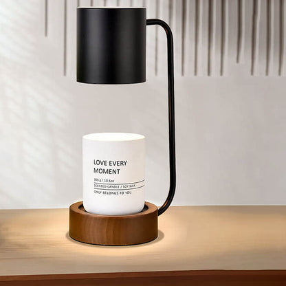 Japanese Minimalist Candle Warmer Lamp | Wooden Base Dimmable Wax Melter