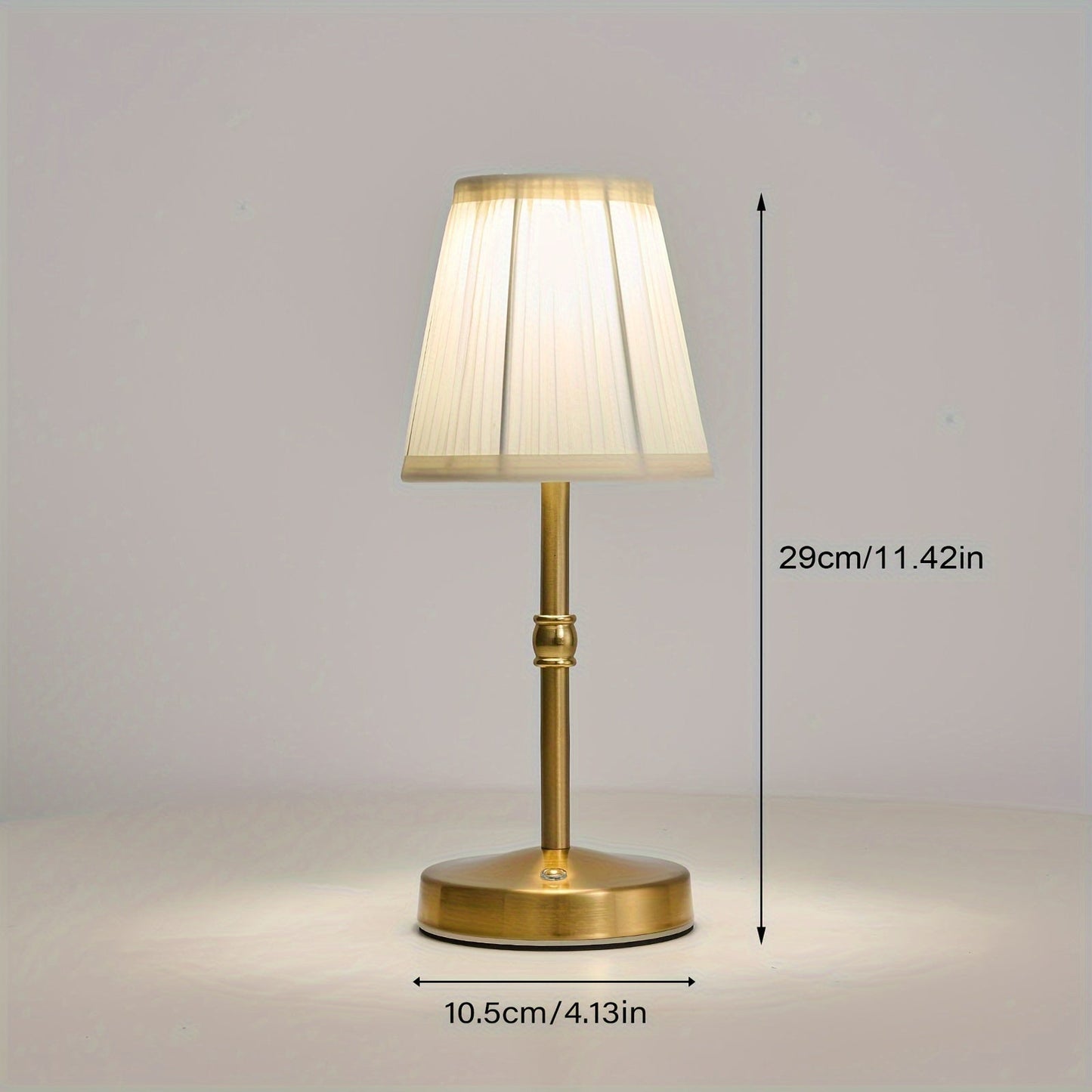 Cordless Antique Brass Table Lamp | Rechargeable Touch LED Light