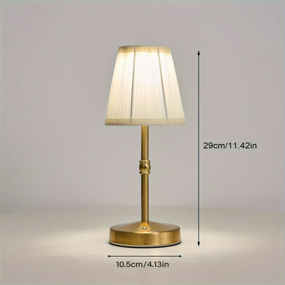 Cordless Antique Brass Table Lamp | Rechargeable Touch LED Light