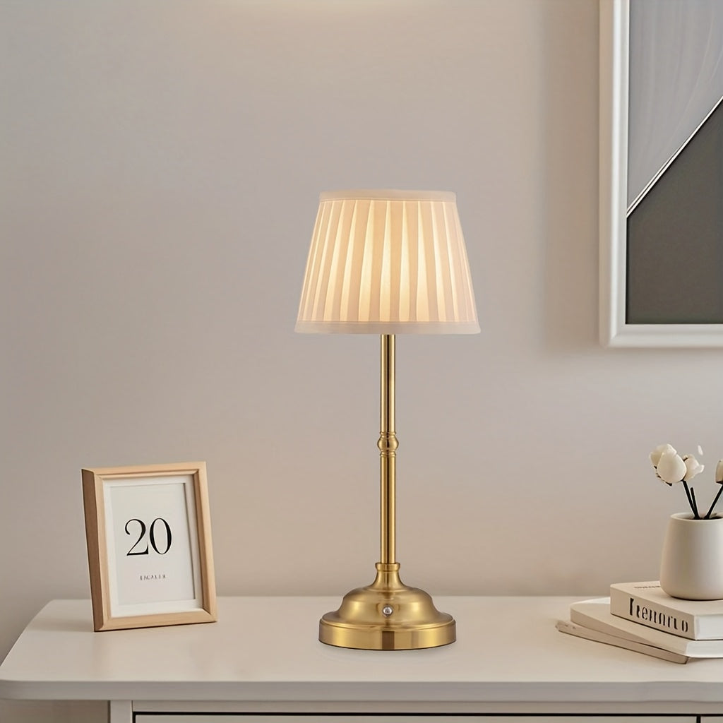 Table Lamp Cordless Rechargeable Brass LED Touch Dimmable