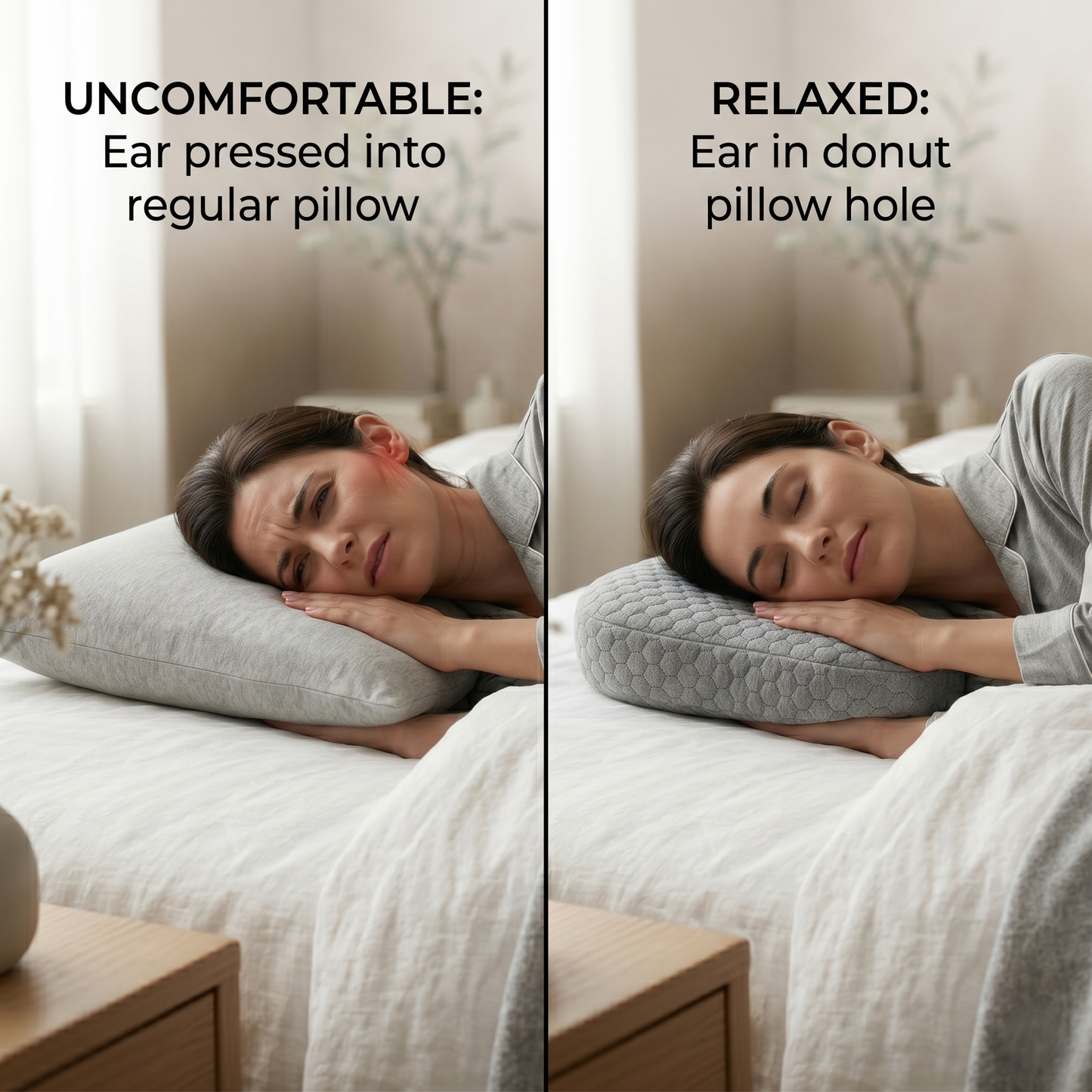 Ear Piercing Pillow for Side Sleepers