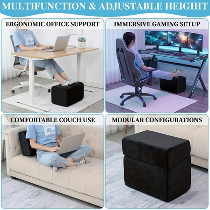 2-in-1 Adjustable Ergonomic Foot Rest – 3 Height Levels for Posture & Desk Comfort