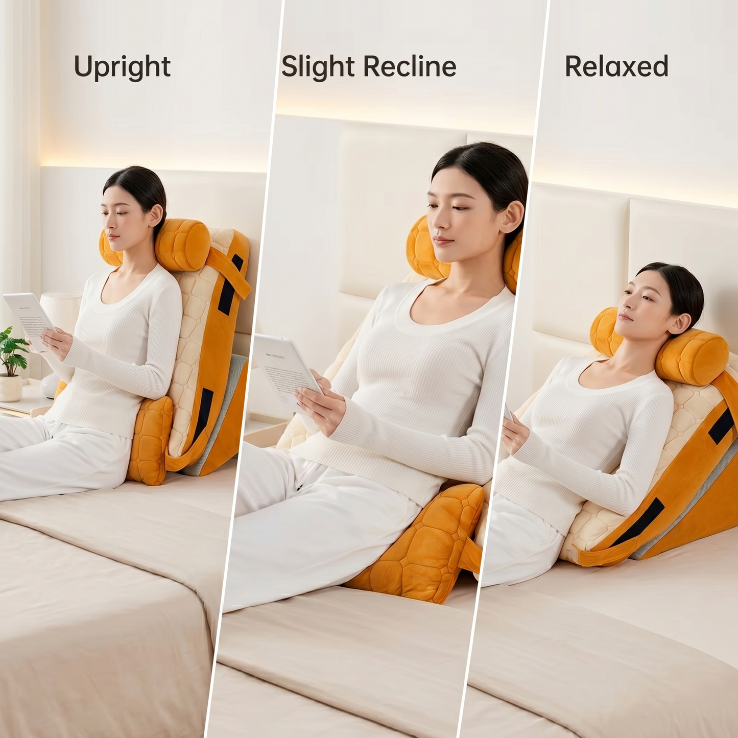 Adjustable Bed Back Support Cushion – Ergonomic Wedge Pillow for Sitting, Reading & Relaxing Comfort