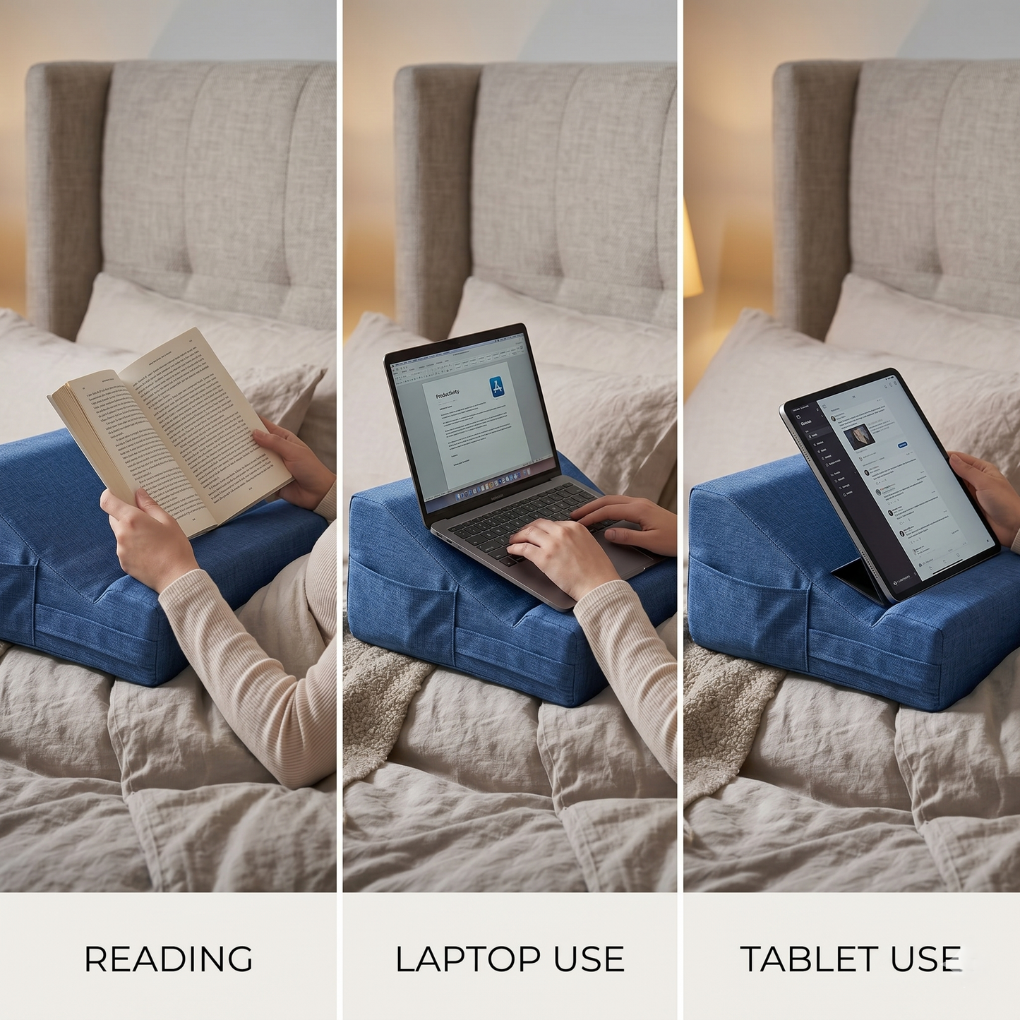 Adjustable Bed Support Pillow for Comfortable Viewing & Relaxation