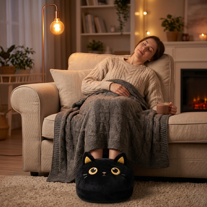 Cat Themed Heated Foot Warmer & Massager for Everyday Comfort