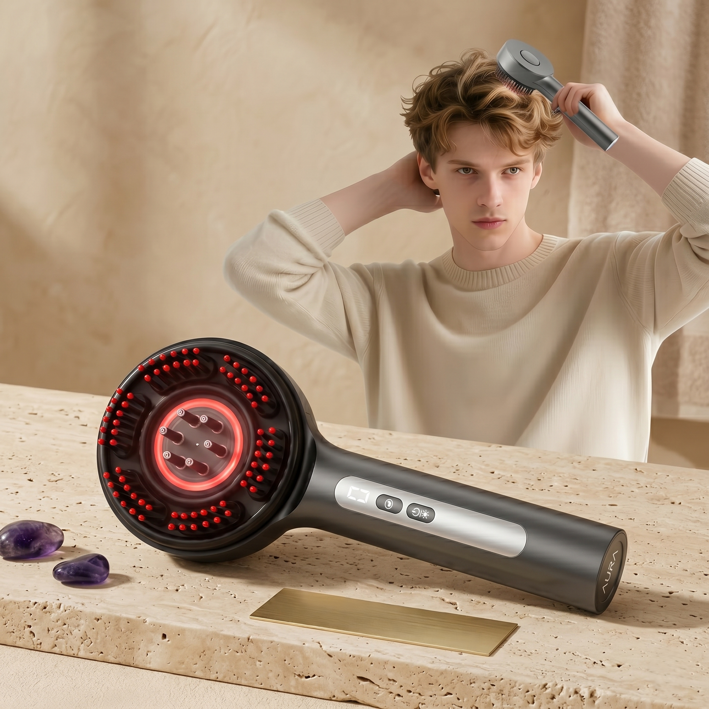 Heated Scalp Massage Oil Applicator Brush