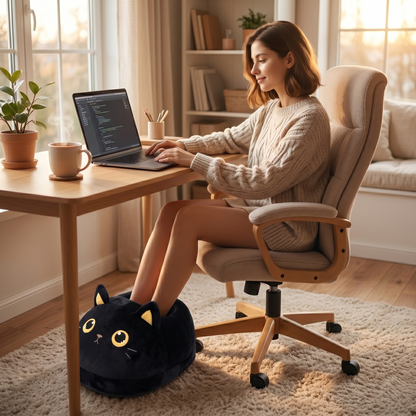 Cat Themed Heated Foot Warmer & Massager for Everyday Comfort
