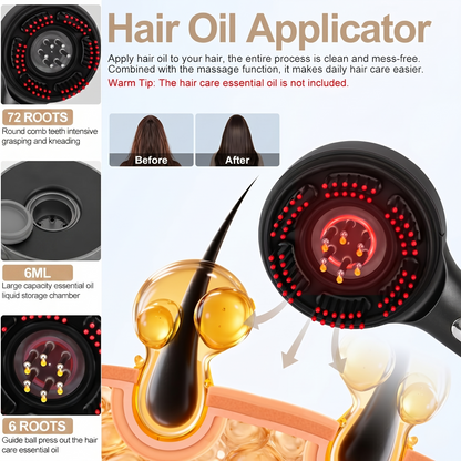 Heated Scalp Massage Oil Applicator Brush