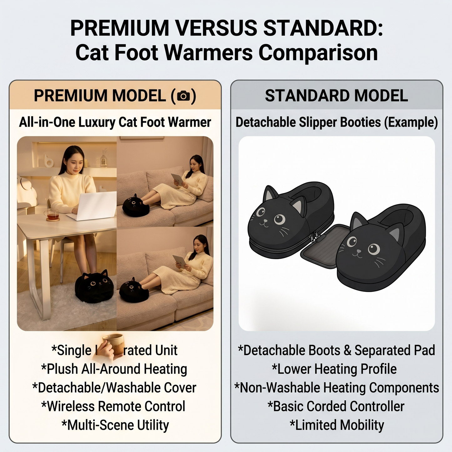 Cat Themed Heated Foot Warmer & Massager for Everyday Comfort