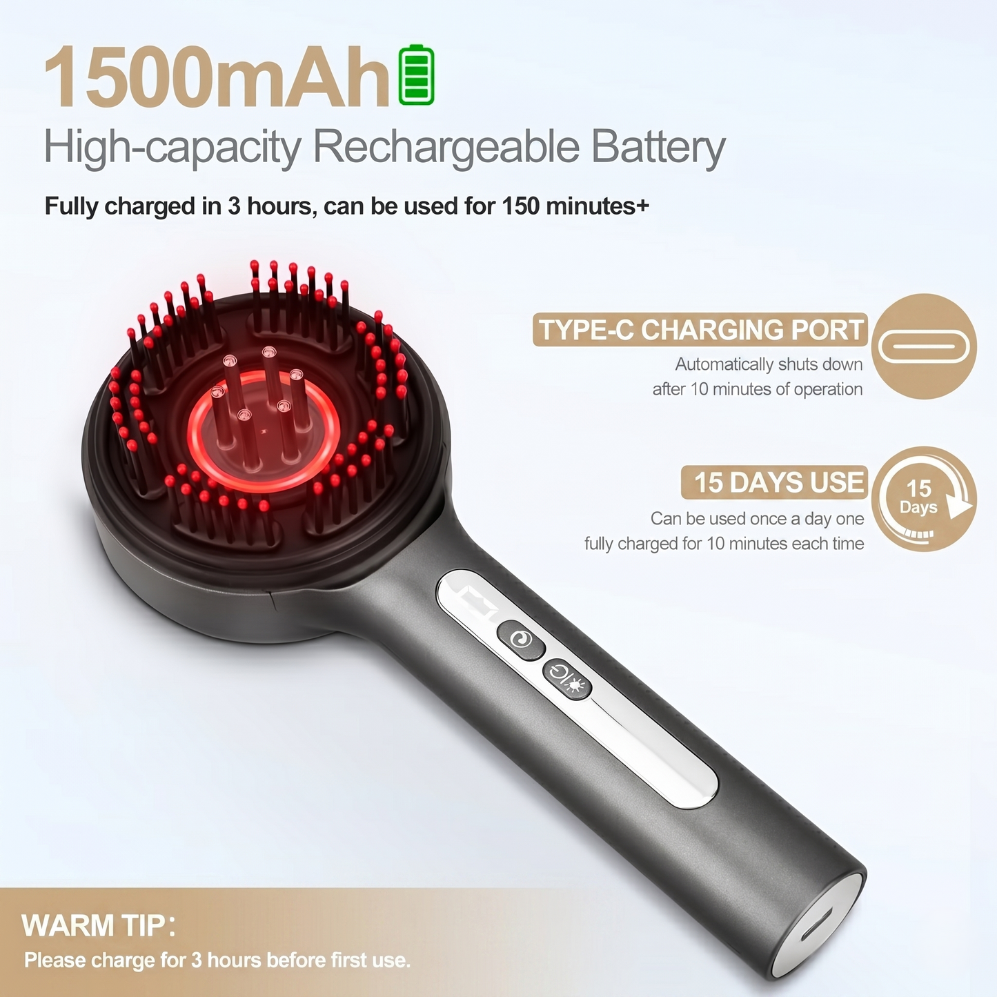 Heated Scalp Massage Oil Applicator Brush