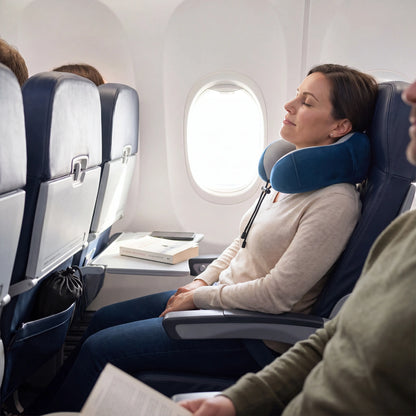 Memory Foam Travel Pillow lifestyle 4K